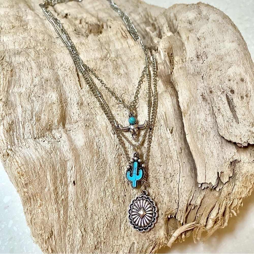 Boho western horn earrings w vintage spell gypsy cowboy/Navajo/Pendleton… - Picture 12 of 15